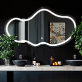 LED Spiegel Asymmetrisch 2 | Touch-Schalter | Kaltweißes Licht - Reyze Seria Salono Model 1 - Horizontal