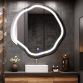 LED Spiegel Asymmetrisch Oval | Touch-Schalter | Anti-Beschlag-Funktion | Kaltweißes Licht - Reyze Seria Salono Model 1