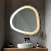 LED Spiegel Asymmetrisch | Touch-Schalter | Anti-Beschlag-Funktion | Einstellbare Farbtemperatur - Reyze Seria Salono Model 1
