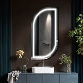 LED Spiegel Halboval 1 | Wandschalter-Steuerung | Kaltweißes Licht - Reyze Seria Salono Model 1