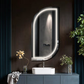 LED Spiegel Halboval 1 | Wandschalter-Steuerung | Neutralweißes Licht - Reyze Seria Salono Model 1