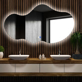 LED Spiegel Asymmetrisch 2 | Touch-Schalter | Anti-Beschlag-Funktion | Kaltweißes Licht - Reyze Seria Ambient Model 1 - Horizontal