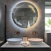 LED Spiegel Rund | Touch-Schalter | Anti-Beschlag-Funktion | Einstellbare Farbtemperatur - Reyze Seria Good Vibes Model 2