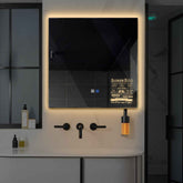 LED Spiegel Quadratisch | Touch-Schalter | Anti-Beschlag-Funktion | Warmweißes Licht - Reyze Seria Motivated Model 5