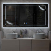 LED Spiegel Rechteckig | Touch-Schalter | Anti-Beschlag-Funktion | Kaltweißes Licht - Reyze Seria Good Vibes Model 2