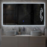 LED Spiegel Rechteckig | Touch-Schalter | Kaltweißes Licht - Reyze Seria Good Vibes Model 6