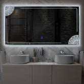 LED Spiegel Rechteckig | Touch-Schalter | Kaltweißes Licht - Reyze Seria Good Vibes Model 7