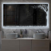 LED Spiegel Rechteckig | Wandschalter-Steuerung | Kaltweißes Licht - Reyze Seria Good Vibes Model 8