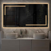 LED Spiegel Rechteckig | Wandschalter-Steuerung | Warmweißes Licht - Reyze Seria Minimal Model 2