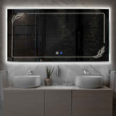 LED Spiegel Rechteckig | Touch-Schalter | Anti-Beschlag-Funktion | Neutralweißes Licht - Reyze Seria Good Vibes Model 1