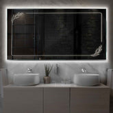 LED Spiegel Rechteckig | Wandschalter-Steuerung | Neutralweißes Licht - Reyze Seria Good Vibes Model 1