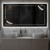 LED Spiegel Rechteckig | Wandschalter-Steuerung | Neutralweißes Licht - Reyze Seria Good Vibes Model 2