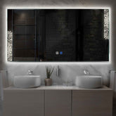 LED Spiegel Rechteckig | Touch-Schalter | Anti-Beschlag-Funktion | Neutralweißes Licht - Reyze Seria Good Vibes Model 4