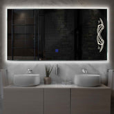 LED Spiegel Rechteckig | Touch-Schalter | Neutralweißes Licht - Reyze Seria Good Vibes Model 6