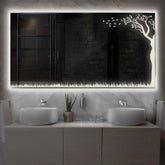 LED Spiegel Rechteckig | Wandschalter-Steuerung | Neutralweißes Licht - Reyze Seria Good Vibes Model 8