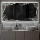 LED Spiegel Rechteckig | Wandschalter-Steuerung | Neutralweißes Licht - Reyze Seria Simetria Model 3