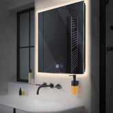 LED Spiegel Quadratisch | Touch-Schalter | Anti-Beschlag-Funktion | Neutralweißes Licht - Reyze Seria Ambient Model 1