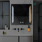 LED Spiegel Quadratisch | Touch-Schalter | Anti-Beschlag-Funktion | Einstellbare Farbtemperatur - Reyze Seria Salono Model 8