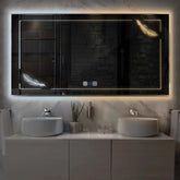 LED Spiegel Rechteckig | Touch-Schalter | Anti-Beschlag-Funktion | Einstellbare Farbtemperatur - Reyze Seria Good Vibes Model 2