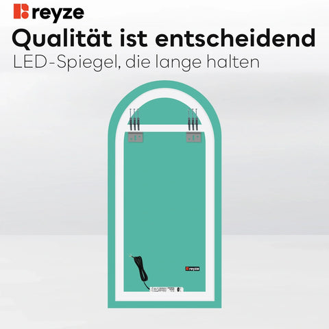 LED Spiegel Halboval 2 | Wandschalter-Steuerung | Warmweißes Licht - Reyze Seria Ambient Model 1