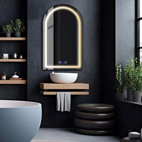 LED Spiegel Halboval 2 | Touch-Schalter | Anti-Beschlag-Funktion | Einstellbare Farbtemperatur - Reyze Seria Salono Model 1