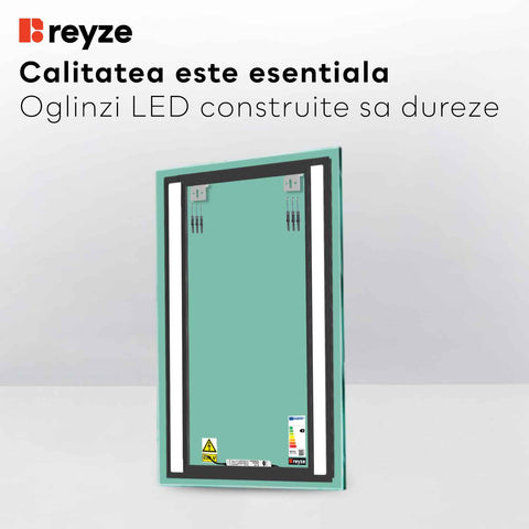 LED Spiegel Vertikal | Wandschalter-Steuerung | Neutralweißes Licht - Reyze Seria Salono Model 8