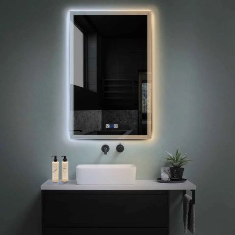 LED Spiegel Vertikal | Touch-Schalter | Anti-Beschlag-Funktion | Einstellbare Farbtemperatur - Reyze Seria Edge Model 1