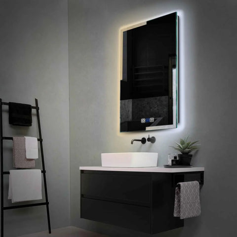 LED Spiegel Vertikal | Touch-Schalter | Anti-Beschlag-Funktion | Einstellbare Farbtemperatur - Reyze Seria Edge Model 2