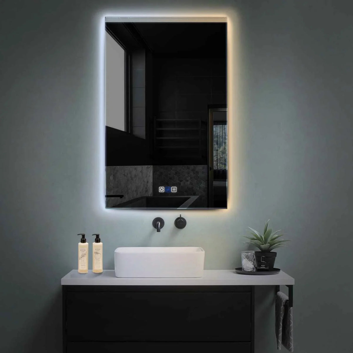 LED Spiegel Vertikal | Touch-Schalter | Anti-Beschlag-Funktion | Einstellbare Farbtemperatur - Reyze Seria Edge Model 5