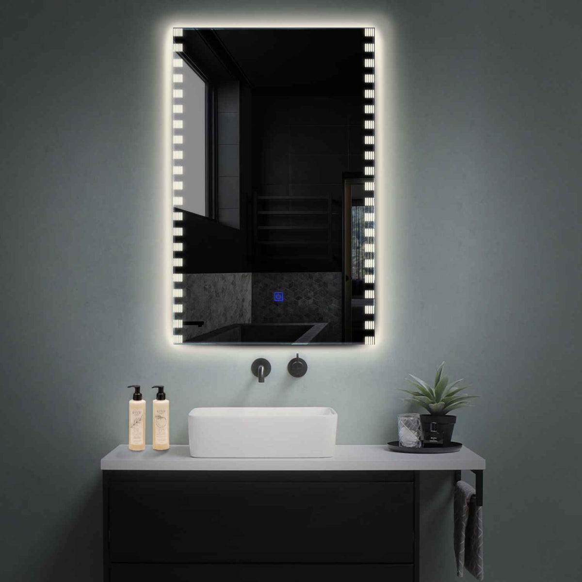 LED Spiegel Vertikal | Touch-Schalter | Neutralweißes Licht - Reyze Seria Edge Model 6