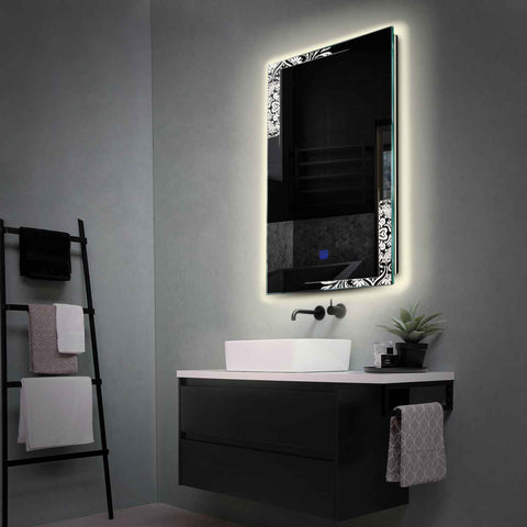 LED Spiegel Vertikal | Touch-Schalter | Neutralweißes Licht - Reyze Seria Good Vibes Model 4