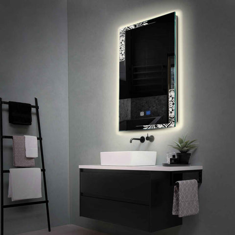 LED Spiegel Vertikal | Touch-Schalter | Anti-Beschlag-Funktion | Neutralweißes Licht - Reyze Seria Good Vibes Model 4