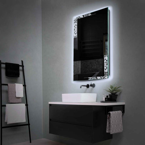 LED Spiegel Vertikal | Wandschalter-Steuerung | Kaltweißes Licht - Reyze Seria Good Vibes Model 4