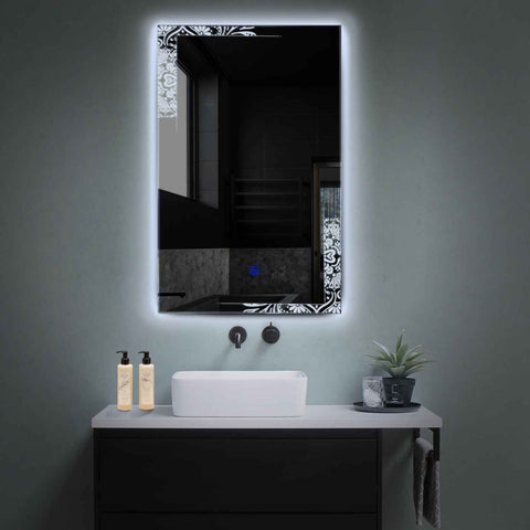 LED Spiegel Vertikal | Touch-Schalter | Kaltweißes Licht - Reyze Seria Good Vibes Model 4