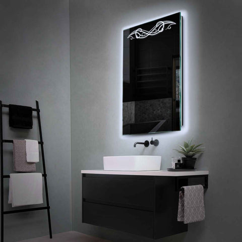 LED Spiegel Vertikal | Wandschalter-Steuerung | Kaltweißes Licht - Reyze Seria Good Vibes Model 6