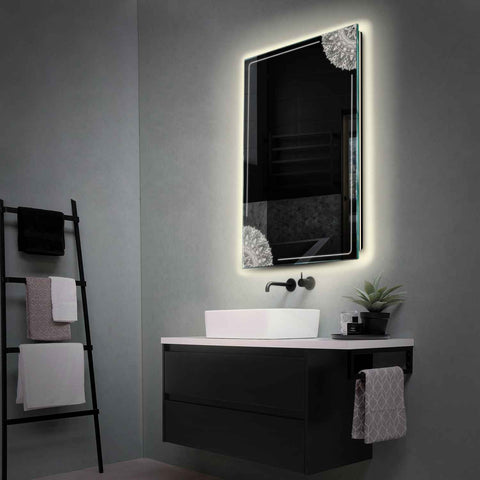 LED Spiegel Vertikal | Wandschalter-Steuerung | Neutralweißes Licht - Reyze Seria Good Vibes Model 7