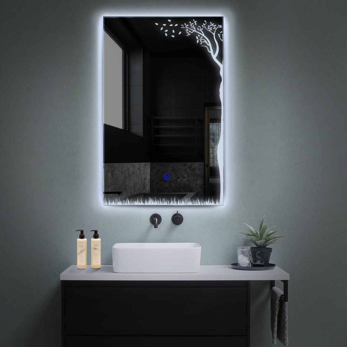 LED Spiegel Vertikal | Touch-Schalter | Kaltweißes Licht - Reyze Seria Good Vibes Model 8
