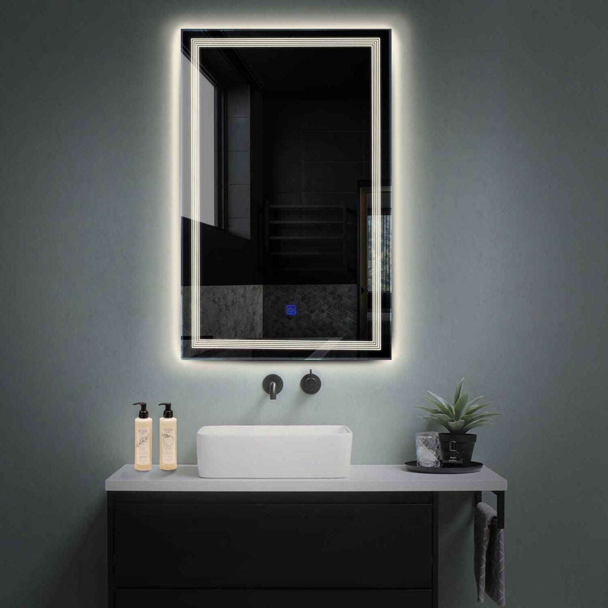 LED Spiegel Vertikal | Touch-Schalter | Neutralweißes Licht - Reyze Seria Minimal Model 1
