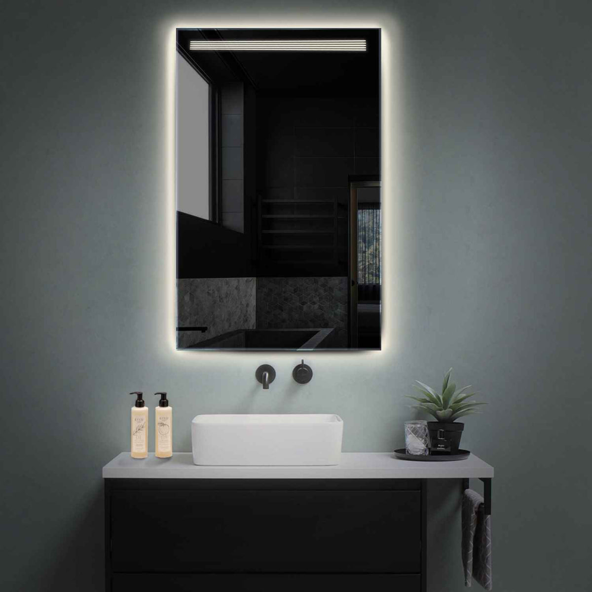 LED Spiegel Vertikal | Wandschalter-Steuerung | Neutralweißes Licht - Reyze Seria Minimal Model 5