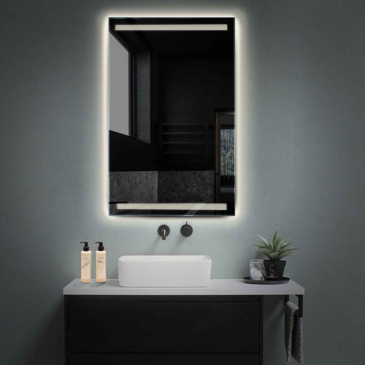 LED Spiegel Vertikal | Wandschalter-Steuerung | Neutralweißes Licht - Reyze Seria Minimal Model 8