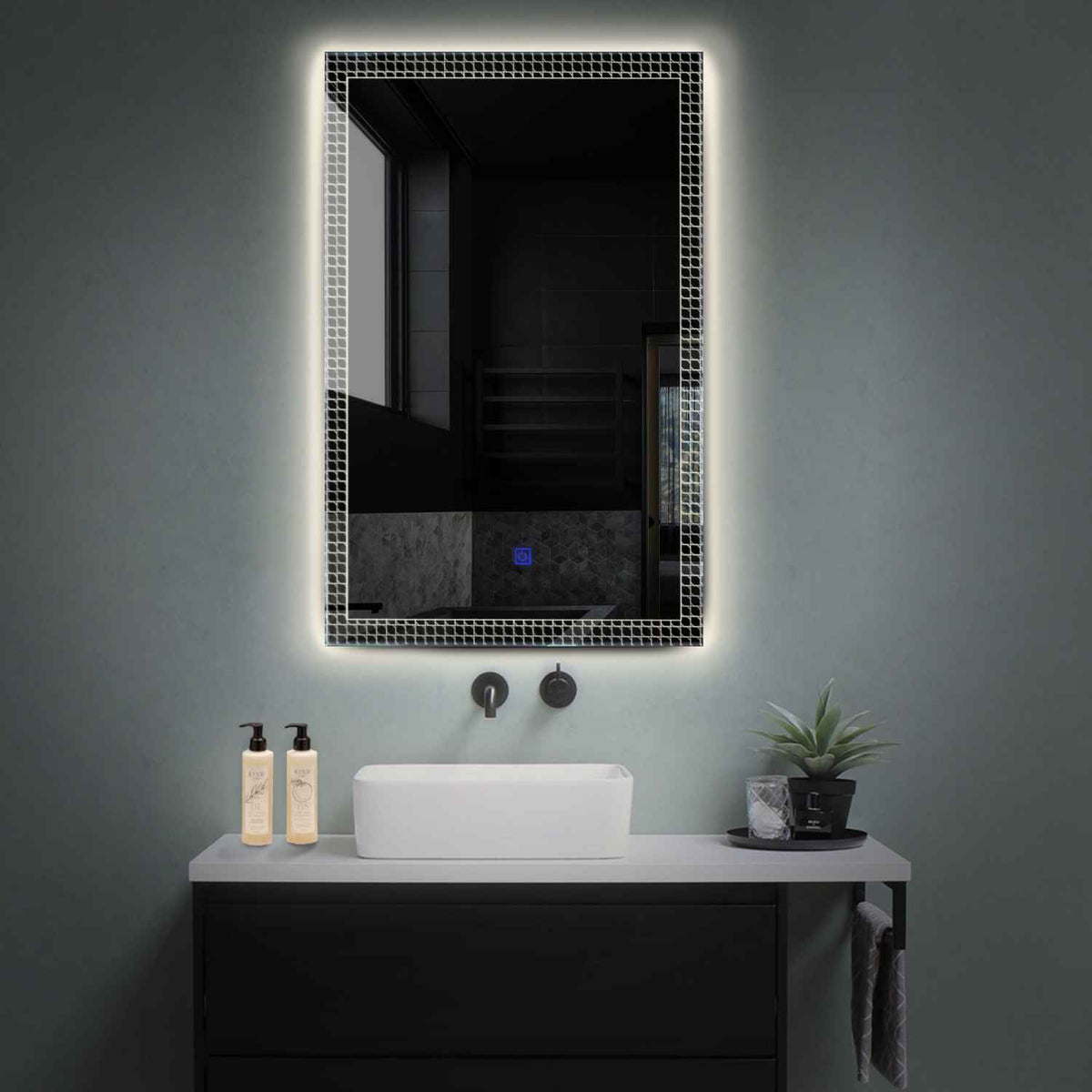 LED Spiegel Vertikal | Touch-Schalter | Neutralweißes Licht - Reyze Seria Official Model 3