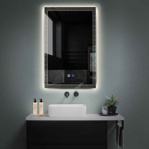LED Spiegel Vertikal | Touch-Schalter | Anti-Beschlag-Funktion | Neutralweißes Licht - Reyze Seria Official Model 3