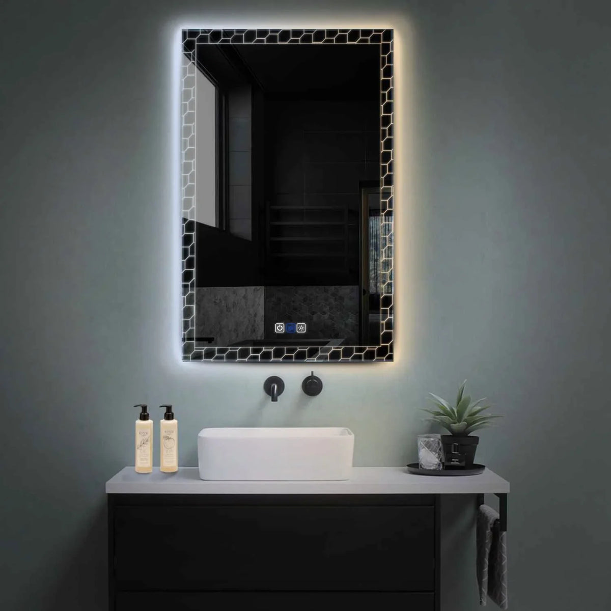 LED Spiegel Vertikal | Touch-Schalter | Anti-Beschlag-Funktion | Einstellbare Farbtemperatur - Reyze Seria Official Model 7