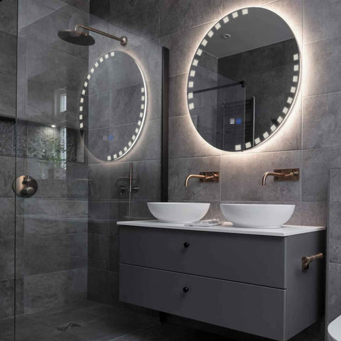 LED Spiegel Rund | Touch-Schalter | Anti-Beschlag-Funktion | Neutralweißes Licht - Reyze Seria Edge Model 6