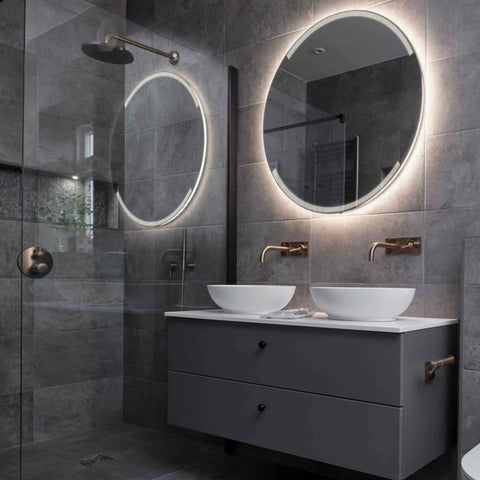 LED Spiegel Rund | Wandschalter-Steuerung | Neutralweißes Licht - Reyze Seria Edge Model 8