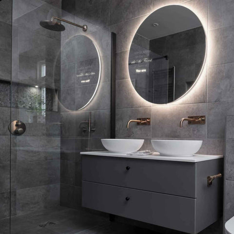 LED Spiegel Rund | Wandschalter-Steuerung | Neutralweißes Licht - Reyze Seria Motivated Model 4