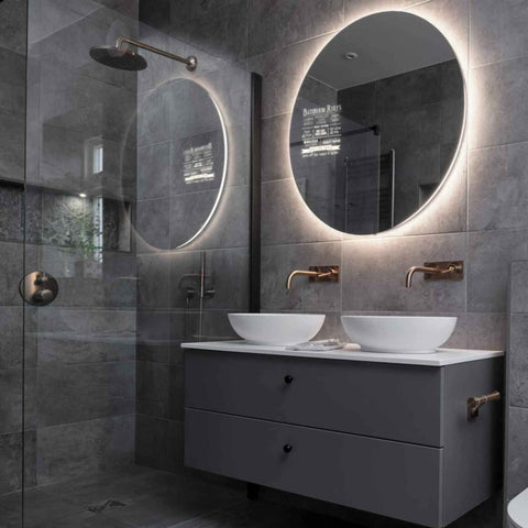 LED Spiegel Rund | Wandschalter-Steuerung | Neutralweißes Licht - Reyze Seria Motivated Model 5