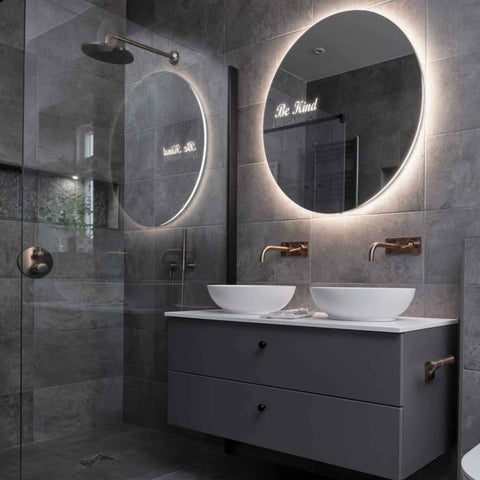 LED Spiegel Rund | Wandschalter-Steuerung | Neutralweißes Licht - Reyze Seria Motivated Model 6