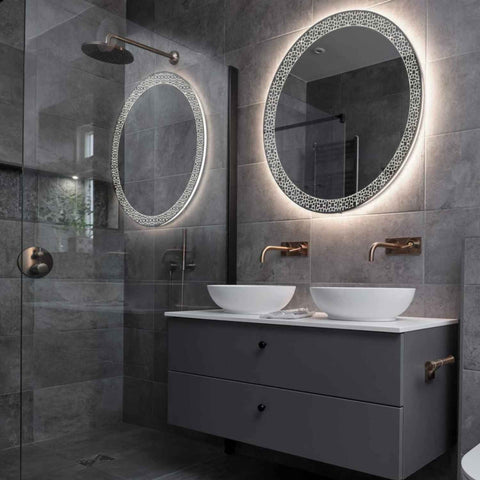 LED Spiegel Rund | Wandschalter-Steuerung | Neutralweißes Licht - Reyze Seria Official Model 1