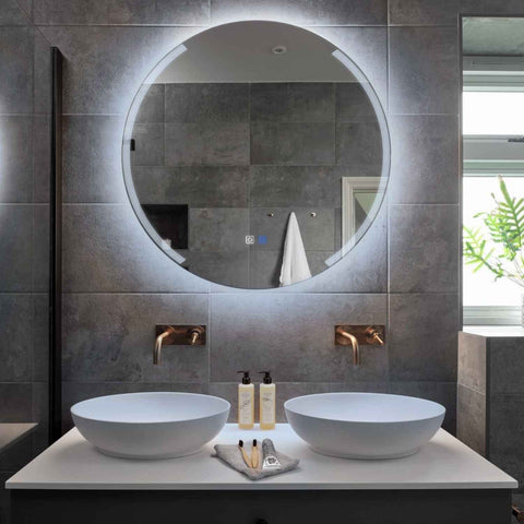 LED Spiegel Rund | Touch-Schalter | Anti-Beschlag-Funktion | Kaltweißes Licht - Reyze Seria Edge Model 7